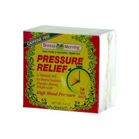 Breezy Morning Teas Pressure Relief 100% Pure and Natural Herb Tea Caffeine Free - 16 Bags