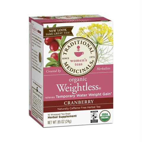 Traditional Medicinals Organic Weightless Cranberry Herbal Tea - Caffeine Free - 16 Bags