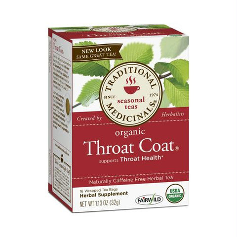 Traditional Medicinals Organic Throat Coat Herbal Tea - Caffeine Free - 16 Bags