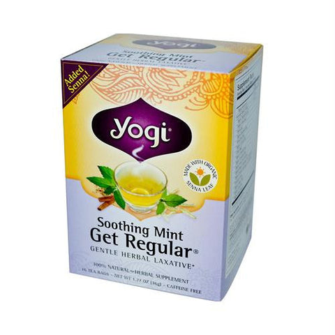 Yogi Get Regular Herbal Tea Caffeine Free Soothing Mint - 16 Tea Bags - Case of 6