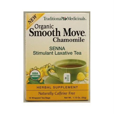 Traditional Medicinals Organic Smooth Move Chamomile Herbal Tea - 16 Tea Bags - Case of 6