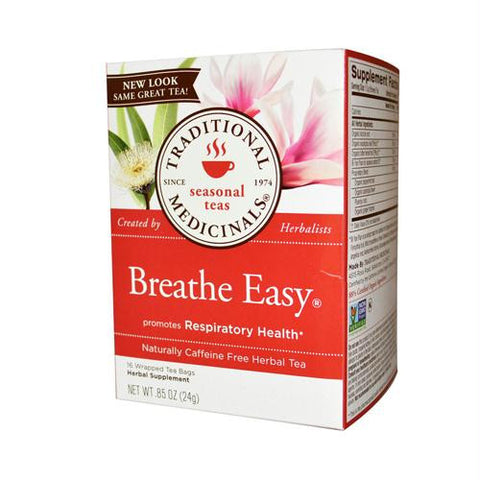 Traditional Medicinals Breathe Easy Herbal Tea - 16 Tea Bags - Case of 6