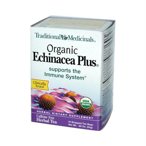 Traditional Medicinals Organic Echinacea Plus Herbal Tea - 16 Tea Bags - Case of 6