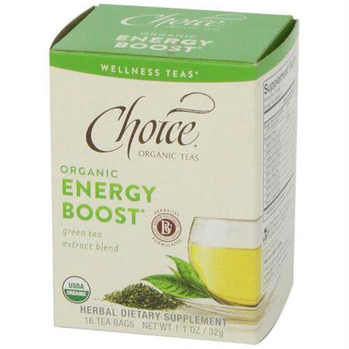 Choice Organic Teas - Organic Energy Boost Tea - 16 Bags - Case of 6