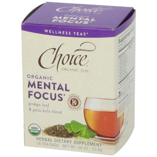 Choice Organic Teas - Organic Mental Focus Tea - 16 Bags - Case of 6