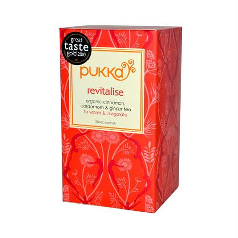 Pukka Herbal Teas Revitalize Organic Cinnamon Cardamom and Ginger Tea - Case of 6 - 20 Bags