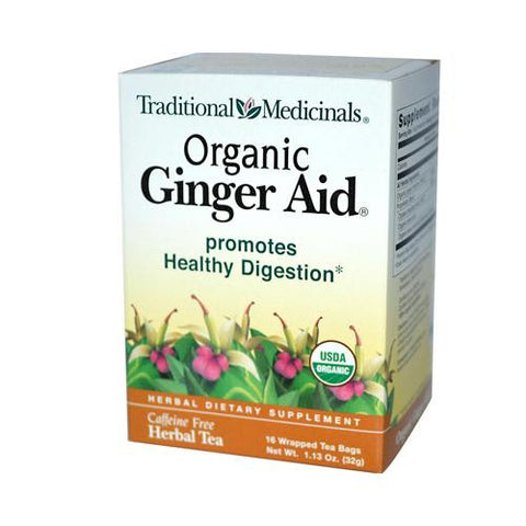 Traditional Medicinals Organic Ginger Aid Herbal Tea - 16 Tea Bags - Case of 6