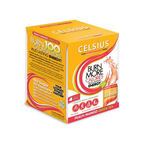 Celsius Drink Peach Mango Green Tea - 4 Pk