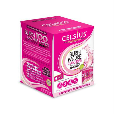 Celsius Drink Raspberry Acai Green Tea - 4-12 oz