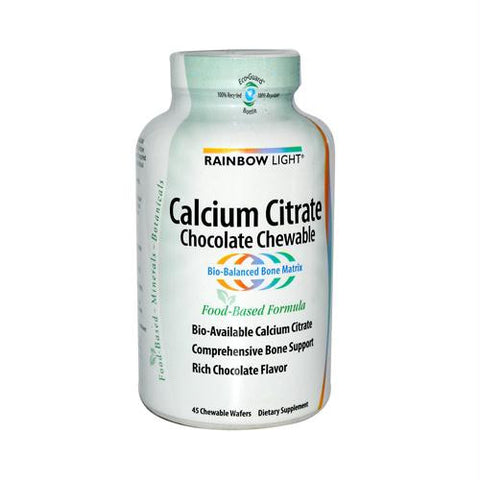 Rainbow Light Calcium Citrate Multi-Mins Chewable Cocoa Berry - 45 Chewable Wafers