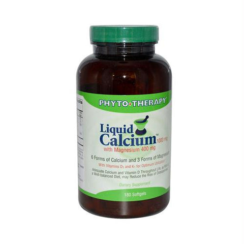 Phyto-Therapy Liquid Calcium with Magnesium - 1000 mg - 180 Softgels