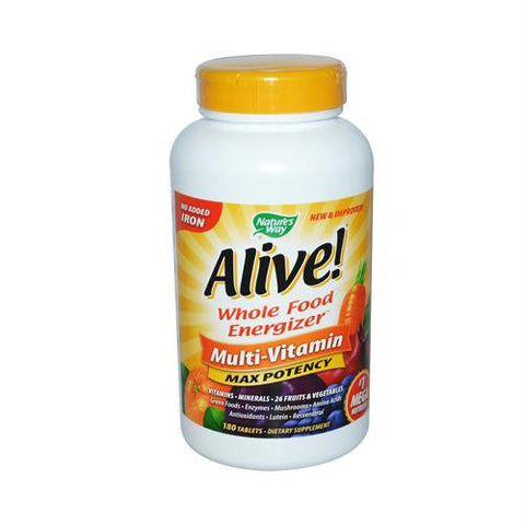 Natures Way Alive! Multi-Vitamin No Iron Added - 180 Tablets