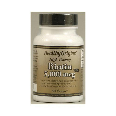 Healthy Origins Biotin - 5000 mcg - 60 Vcaps