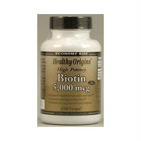 Healthy Origins Biotin - 5000 mcg - 150 Vcaps