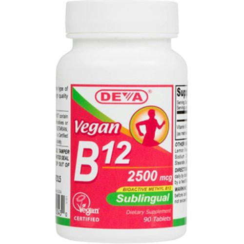 Deva Vegan Vitamins Sublingual B12 - 2500 mcg - 90 Tablets