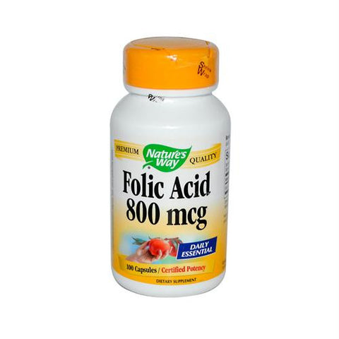 Natures Way Folic Acid - 800 mcg - 100 Capsules