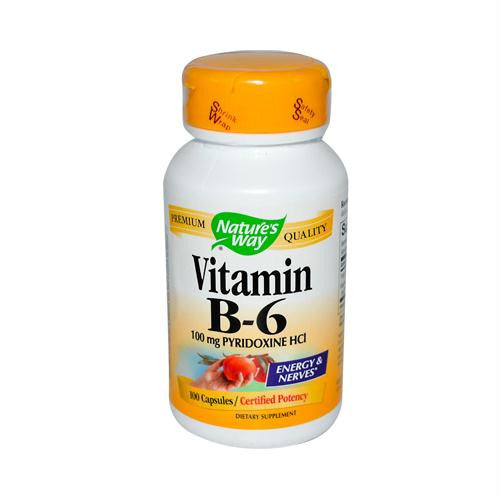 Natures Way Vitamin B-6 - 100 mg - 100 Capsules