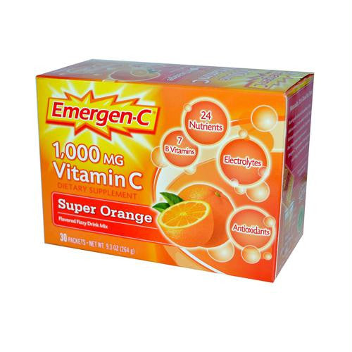 Alacer Emergen-C 1000 mg Vitamin C - Super Orange - 30 Packet