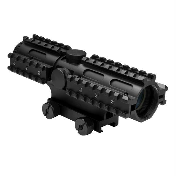 NcStar Tri-rail Series 4x32 Compact Scope-3 Rail Sighting System Mil-dot-Blue-Weaver Mount