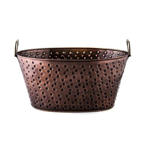 16.25 x 12 x8.25 Oval Antique Hammered Copper Party Tub 4 Gallons