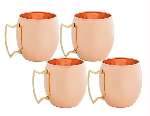 16 oz  Solid Copper Moscow Mule Mugs - Set of 4