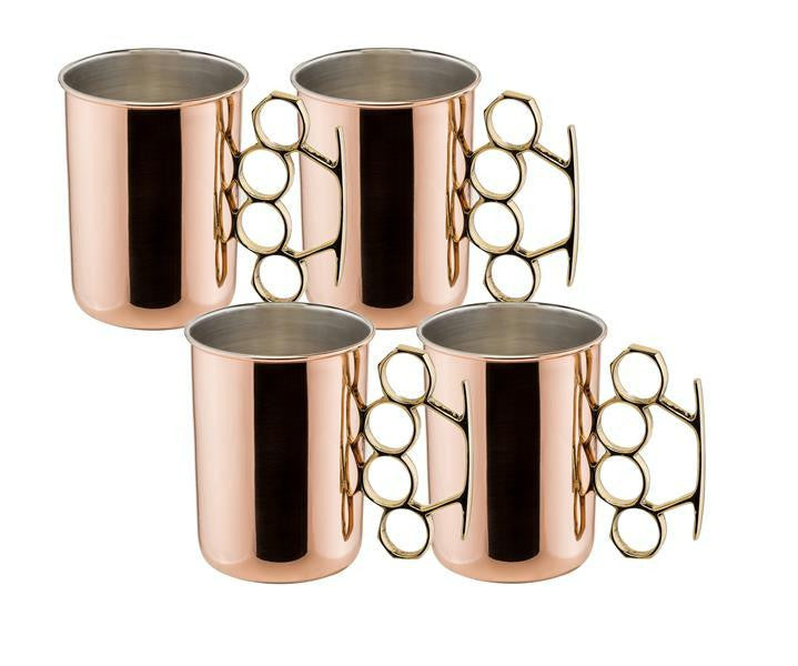 20 oz Brass Knuckle Moscow Mule Mug - Set of 4