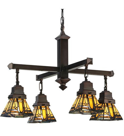 25.5 Inch W Sierra Prairie Mission 4 Lt Chandelier