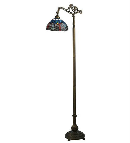 63 Inch H Tiffany Hanginghead Dragonfly Bridge Arm Floor Lamp