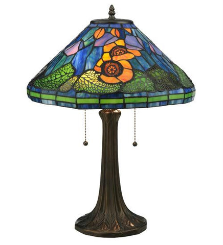 23 Inch H Tiffany Poppy Cone Table Lamp