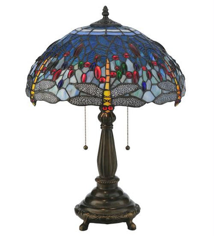 22 Inch H Tiffany Hanginghead Dragonfly Table Lamp