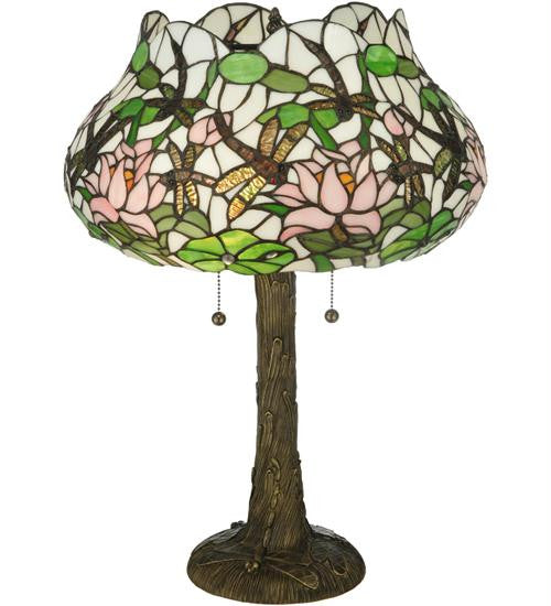 22.5 Inch H Dragonfly Flower Table Lamp