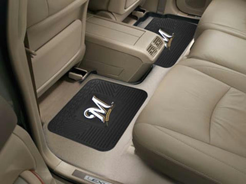 FanMats MLB - Milwaukee Brewers  Backseat Utility Mats 2 Pack 14x17