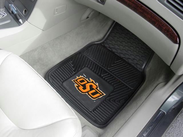 FanMats Oklahoma State Heavy Duty 2-Piece Vinyl Car Mats 18x27