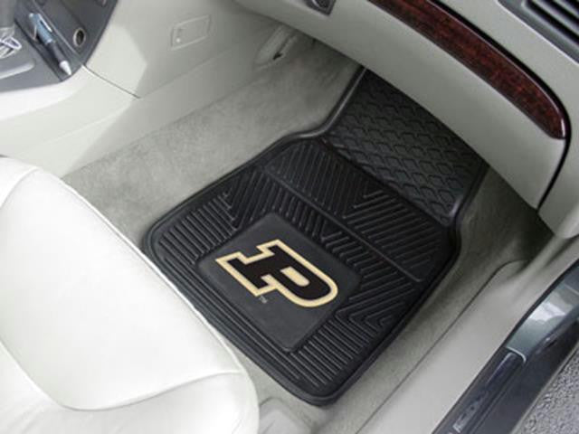 FanMats Purdue \'P\' Heavy Duty 2-Piece Vinyl Car Mats 18x27