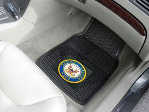 FanMats Navy Heavy Duty 2-Piece Vinyl Car Mats 18x27