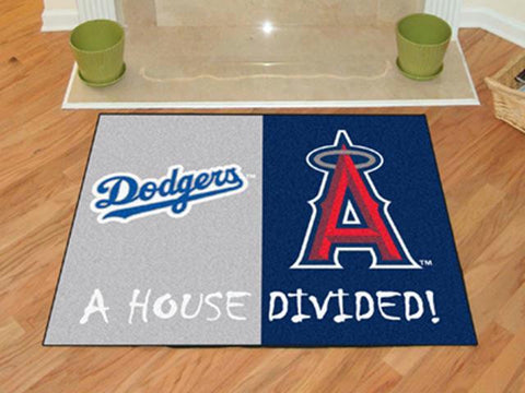 FanMats MLB - Los Angeles Dodgers - Anaheim Angels House Divided Rugs 34x45