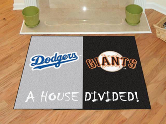 FanMats MLB - Los Angeles Dodgers - MLB - San Francisco Giants House Divided Rugs 34x45