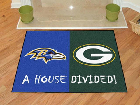 FanMats NFL - Baltimore Ravens - Green Bay Packers House Divided Rugs 34x45