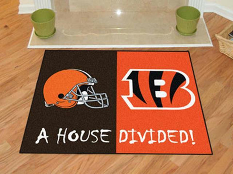FanMats NFL - Cincinnati Bengals - Cleveland Browns House Divided Rugs 34x45