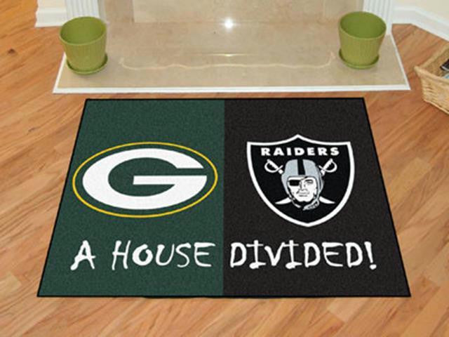 FanMats NFL - Green Bay Packers - Oakland Raiders House Divided Rugs 34x45