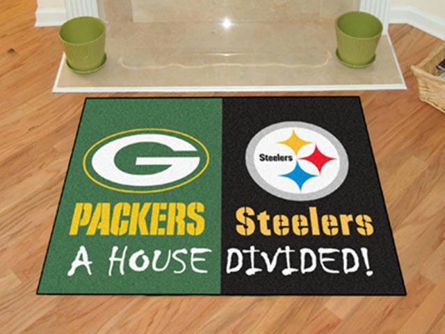 FanMats NFL - Green Bay Packers-Pittsburgh Steelers House Divided Mat