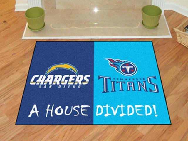 FanMats NFL - San Diego Chargers - Tennessee Titans House Divided Rugs 34x45