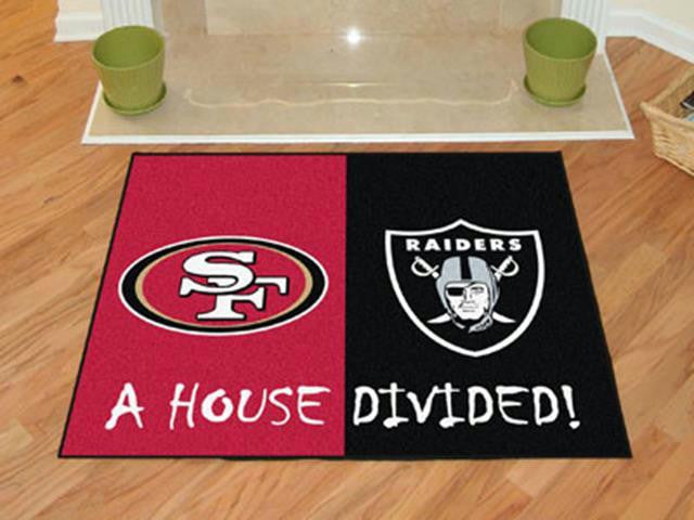 FanMats NFL - San Francisco 49ers - Oakland Raiders House Divided Rugs 34x45
