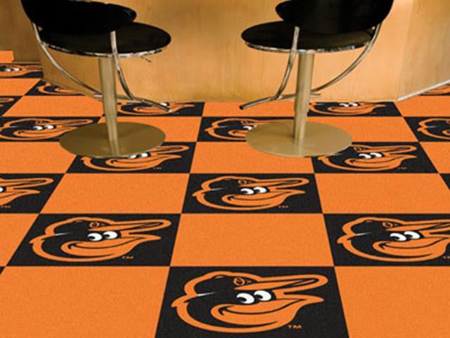 FanMats MLB - Baltimore Orioles Cartoon Bird Carpet Tiles 18x18 tiles