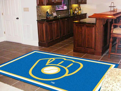 FanMats MLB - Milwaukee Brewers Ball in Glove Rug 5x8 60x92