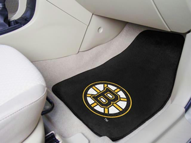 FanMats Boston Bruins 2-pc Printed Carpet Car Mats 18x27