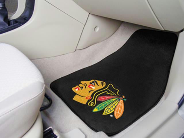 FanMats Chicago Blackhawks 2-pc Printed Carpet Car Mats 18x27