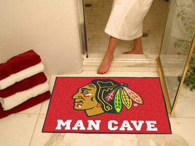 FanMats  Chicago Blackhawks Man Cave All-Star Rug 34x45