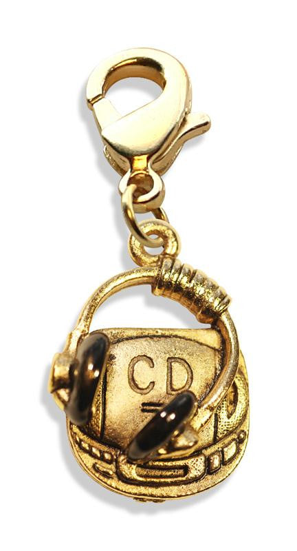 CD Player & Headphone Charm Dangle in Gold