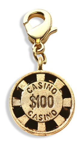 Casino Chip Charm Dangle in Gold